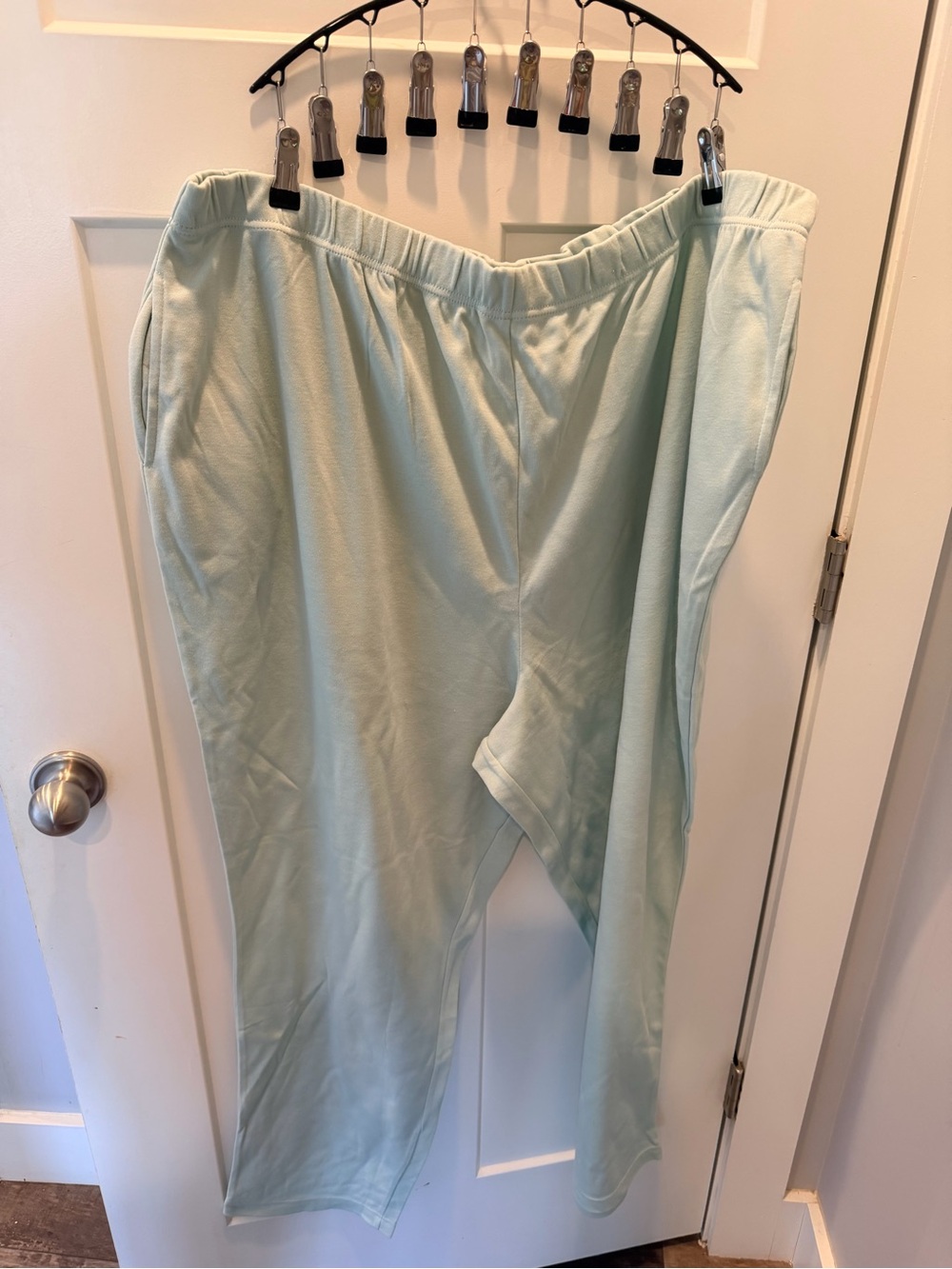 Only Necessities 4X Tall Mint Green Pull On Pants Elastic Waist Plus Size